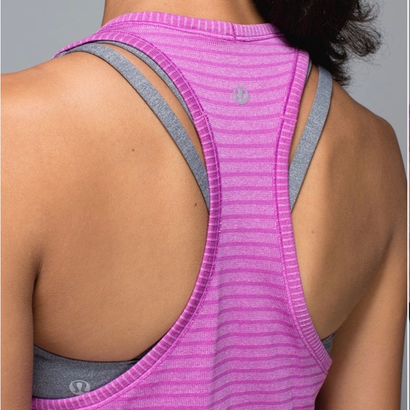 Lululemon Run: Swiftly Tech Tank Rugby Stripe Tonal Heathered Ultra Violet 4 - Picture 5 of 13
